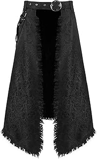 Men's Ashes Series Gothic Asymmetrical Skirt Vintage Cosplay Costume Strap Button Skirt Celebration Skirts Asymmetric Gothic Skirt Gothic Asymmetrical Skirt Gothic Asymmetrical Skirt