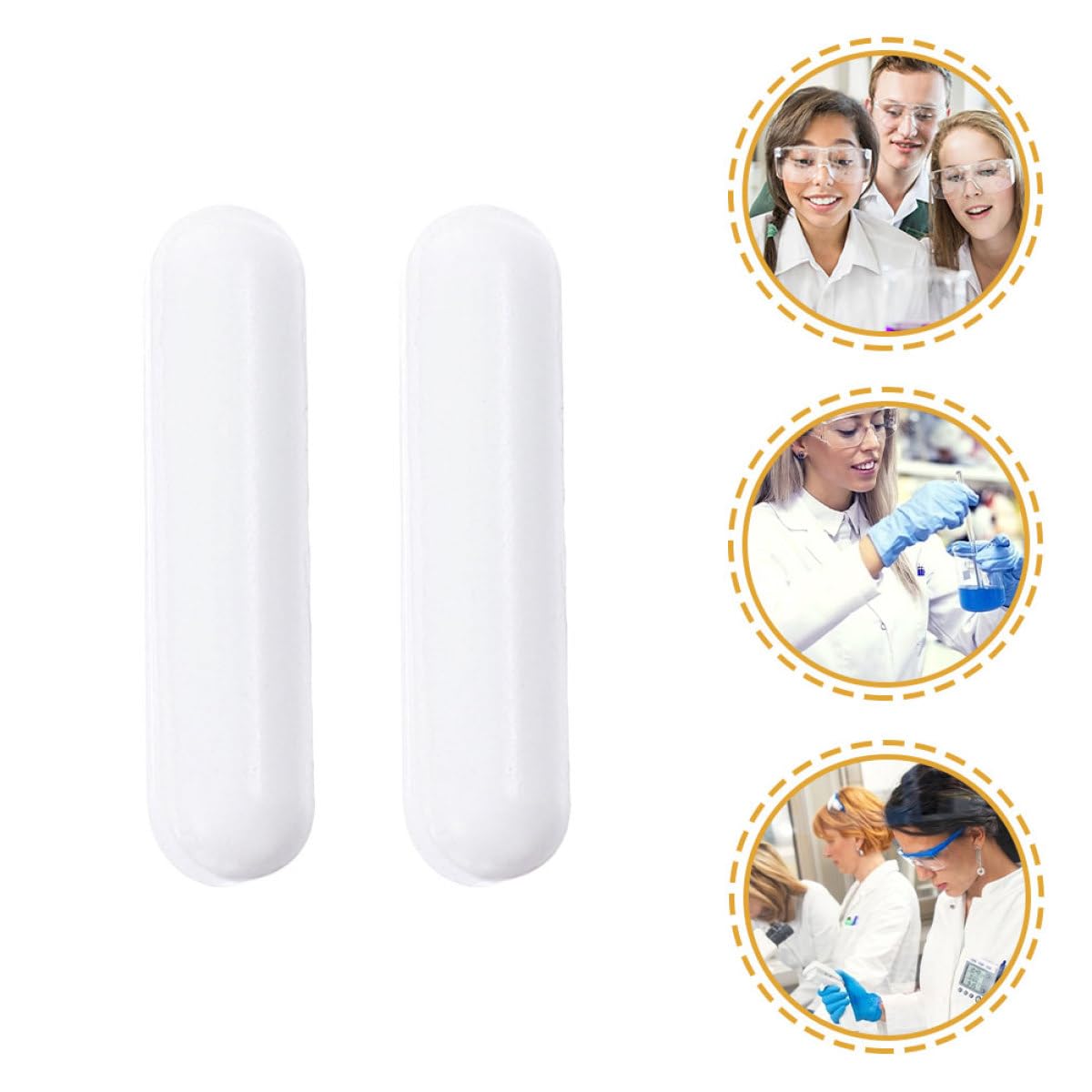 UKCOCO 16 Piezas Varillas Agitadoras Magnéticas de Ptfe 8x35mm para Laboratorio Agitación Magnética Resistente a Altas Temperaturas para Experimentos Científicos