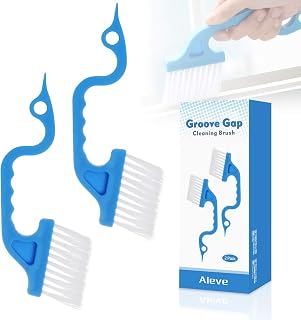 Aieve 2 Pack Window Track Cleaning Brush,Hand-held Groove Gap Cleaning Tools,Cleaning Brush Set for Window Air Conditioning,Shower Door Gap,Sliding Doors,Car Gap