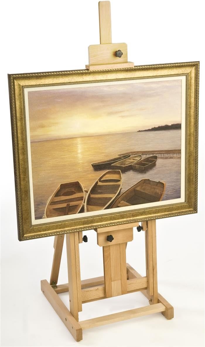Displays2go Fully Adjustable Beech Wood Studio Easel, Free-Standing, with Non-Skid Rubber Feet