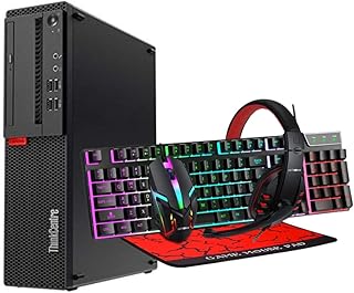 Lenovo SFF Gaming Desktop, Intel core i7 7th Gen, 16 GB, 512GB SSD, NVIDIA Gt 1030 2gb, Ultronix Keyboard, Mouse, Mousepad, Headset Windows 10 Pro (Renewed)