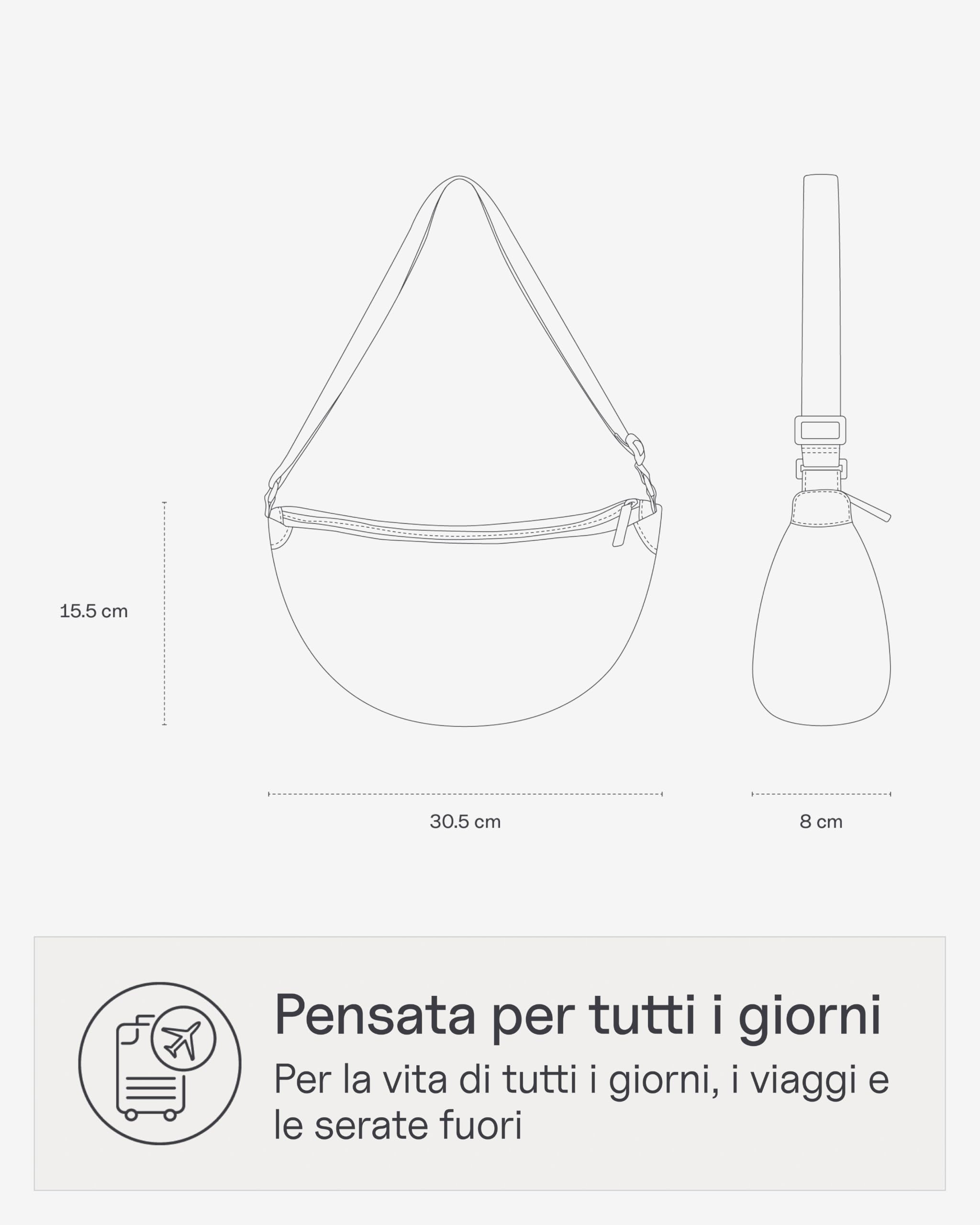 Kapten & Son Moon Bag 3,5L | Marsupio da donna e uomo | Crossbody Bag da donna con cinturino regolabile in lunghezza e scomparto antifurto | Borsa a tracolla impermeabile | ideale per viaggi, festival