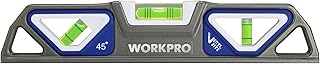 WORKPRO 10-Inch Magnetic Torpedo Level, Patented Double-View Design, Die-Cast Aluminum Alloy Construction, 3 Bubble Vials for 0°/90°/45° Measurements