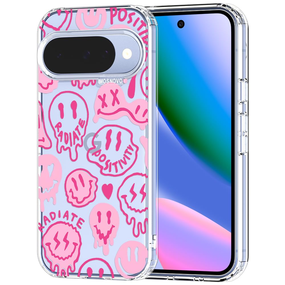MOSNOVO Case for Google Pixel 9 & Pixel 9 Pro, [Buffertech 6.6ft Military-Grade Drop Protection] [Anti Peel Off Tech] Clear TPU Bumper Phone Case Cover Design - Great Wave — view 76