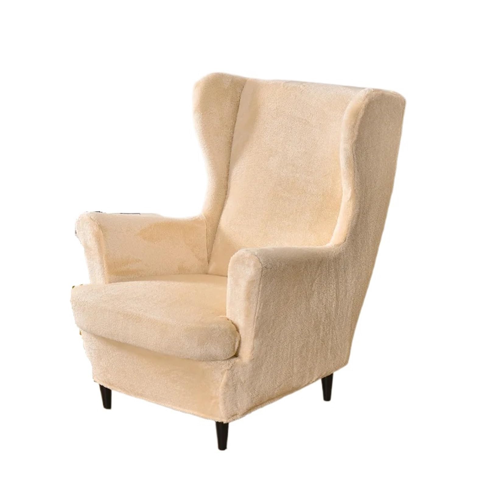 Verdickter Plüsch-Ohrensesselbezug, Stretch-Ohrensessel-Schonbezüge, elastische Einzelsofabezüge mit Sitzkissenbezug Flügelstuhl Bezug(A4 Wingchair Cover)