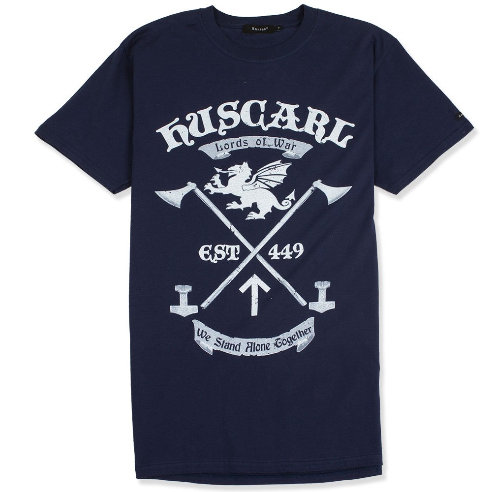 Senlak Huscarl Lords of War Anglo-Saxon England T-Shirt (Medium, Navy)