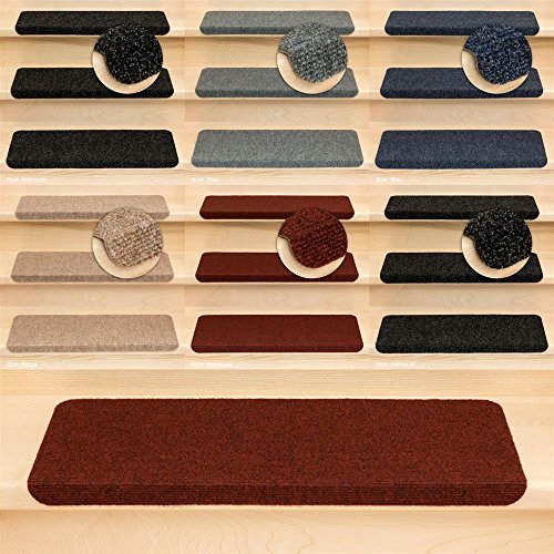 Kettelservice-Metzker Stufenmatten Ramon® MW Rechteckig 15er SparSet Bordeaux - mit formstabilem...