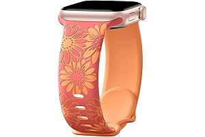 Floral Engraved Band Compatible with Apple Watch