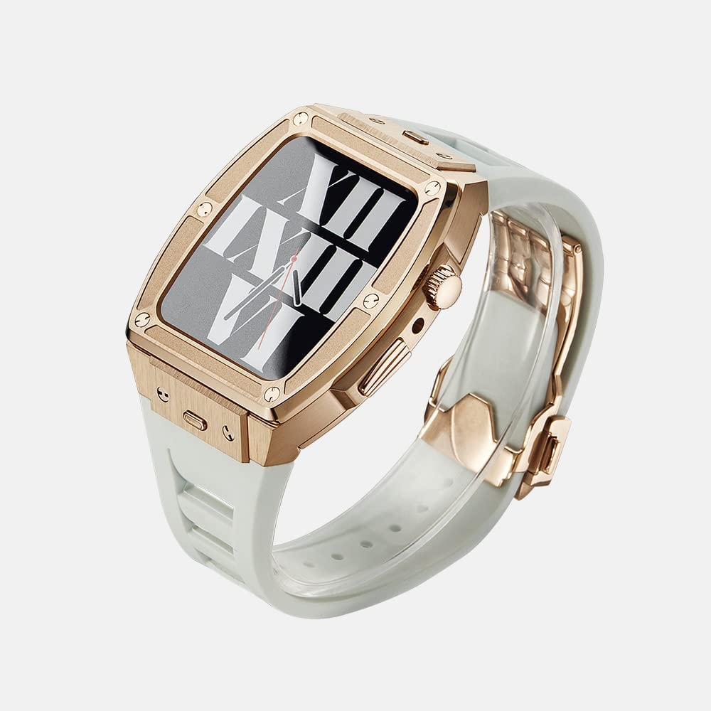 シルバー◼️アップルウォッチカスタムカバーベルトセットシリーズ5/4 Apple Watch アップルウォッチ バンド カバー セット 防水 ケース