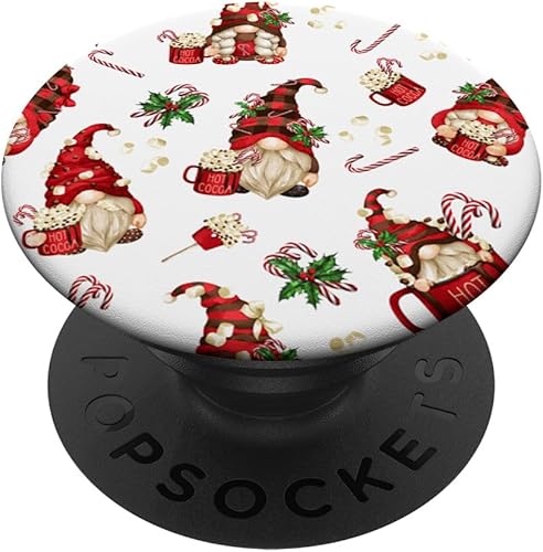 Hot Cocoa Gnome - Patrón de Navidad con gnomos de Navidad (blanco y rojo)