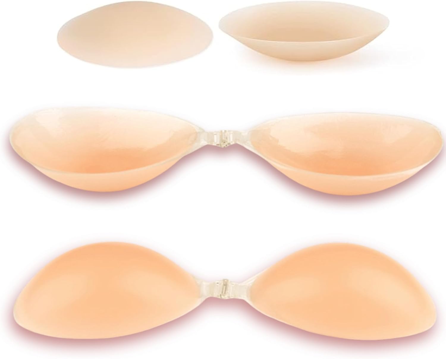 Rita Adhesive Bra Sticky Invisible Strapless Push-Up Silicone Bra for Backless Dress + Non-Adhesive Nipple Covers A Nude