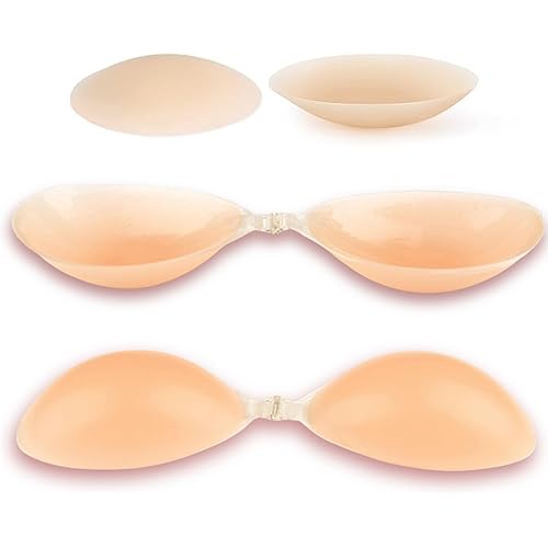 Rita Adhesive Bra Sticky Invisible Strapless Push-Up Silicone Bra for Backless Dress + Non-Adhesive Nipple Covers