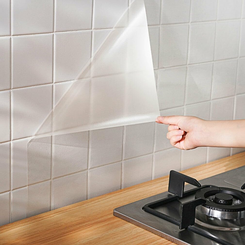 Kitchen Sticker Oil-proof, Dust-proof & Waterproof, Transparent Protective Sheet, Self-adhesive Furniture Film, Wall Protective Sticker