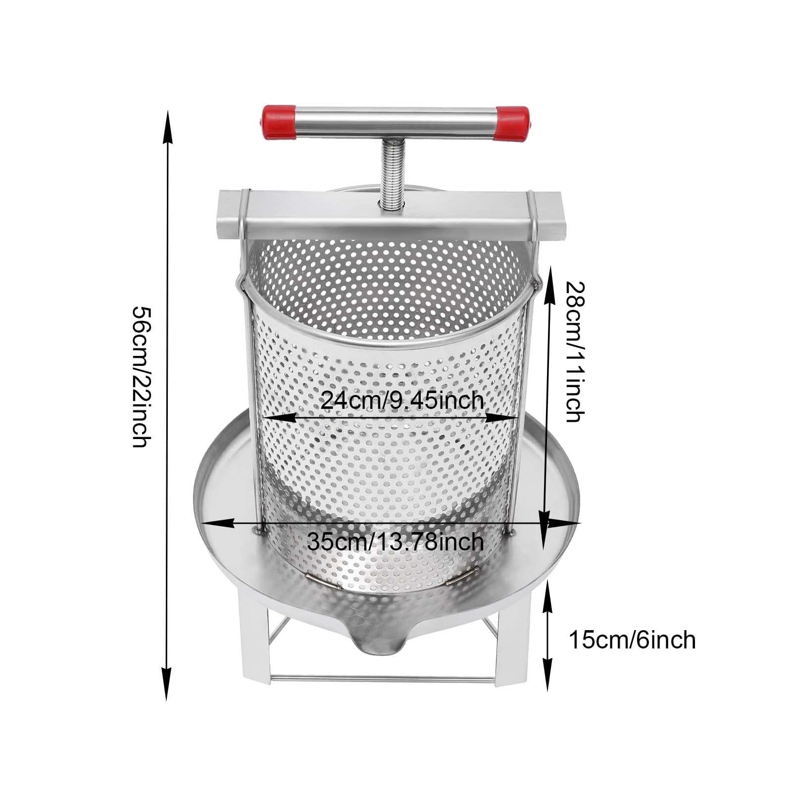 Esta máquina extractora de Miel Manual, máquina Multifuncional para prensar Vino de Frutas, Extractor de Cera de Abejas, Acero Inoxidable (B)
