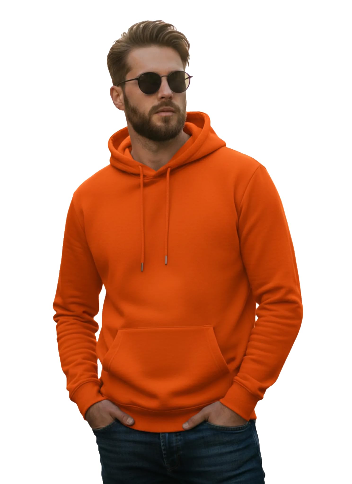Men Regular Fit Fleece ||Black||Hoodie Solid||Sweatshirt-JM3860-picture-14