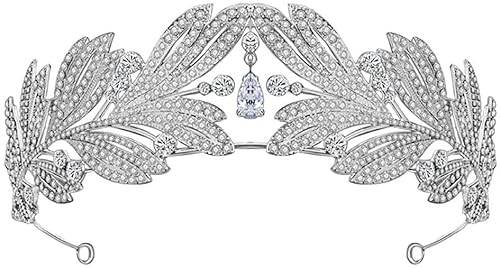 KouRy Shining Bride Wedding Crown Headdress, Wedding Hair Accessories for