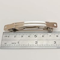 Vista 3 de Chenkou Craft 40 pinzas para el cabello de metal plateado con pasador francés para manualidades (3 18 pulgadas)