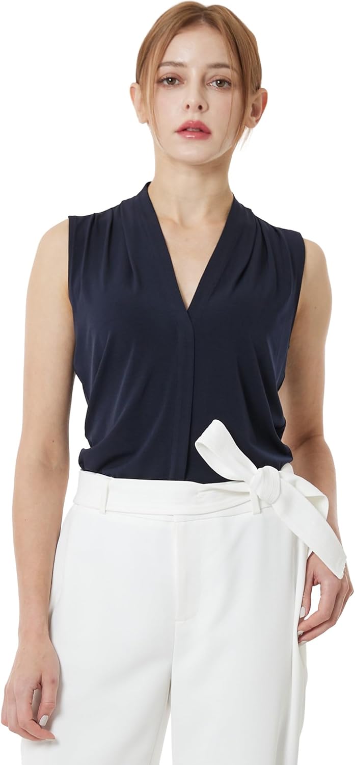 May You Be Women's V-Neck Non-Sleeve Blouse - Image 2