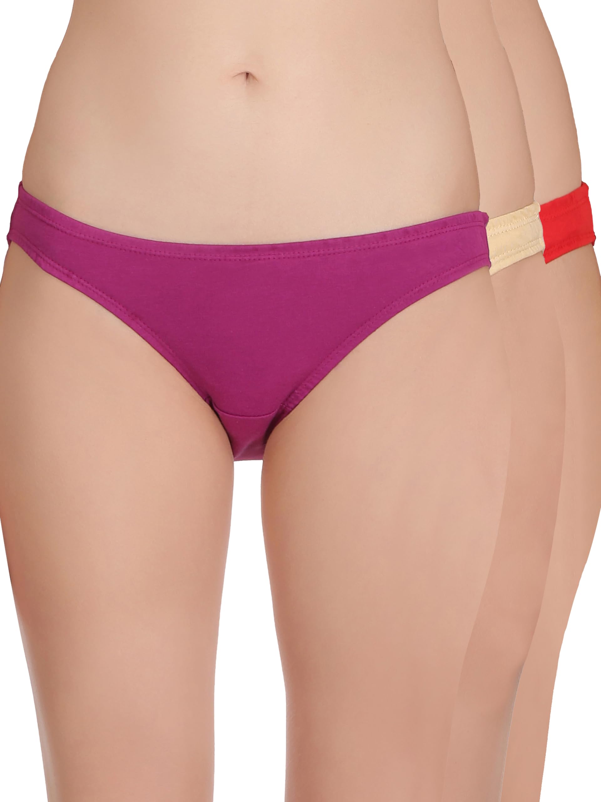selfcare Women's Cotton Lycra Solid Panties Bikini Briefs Set (Pack of 3) (SN2450-L)-picture-22