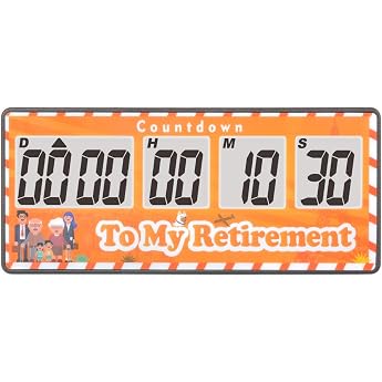 Retirement Countdown Timer 9999 Days Digital LCD Yellow