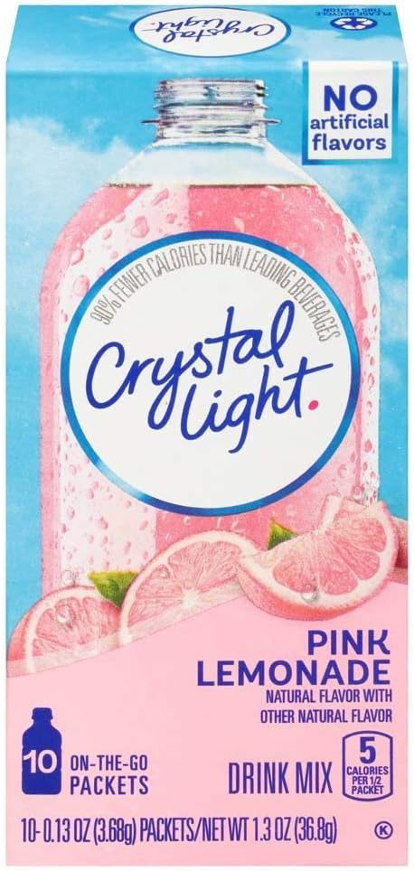 Crystal Light Drink Mix - 2 Boxes - 20 Packets (Pink Lemonade)