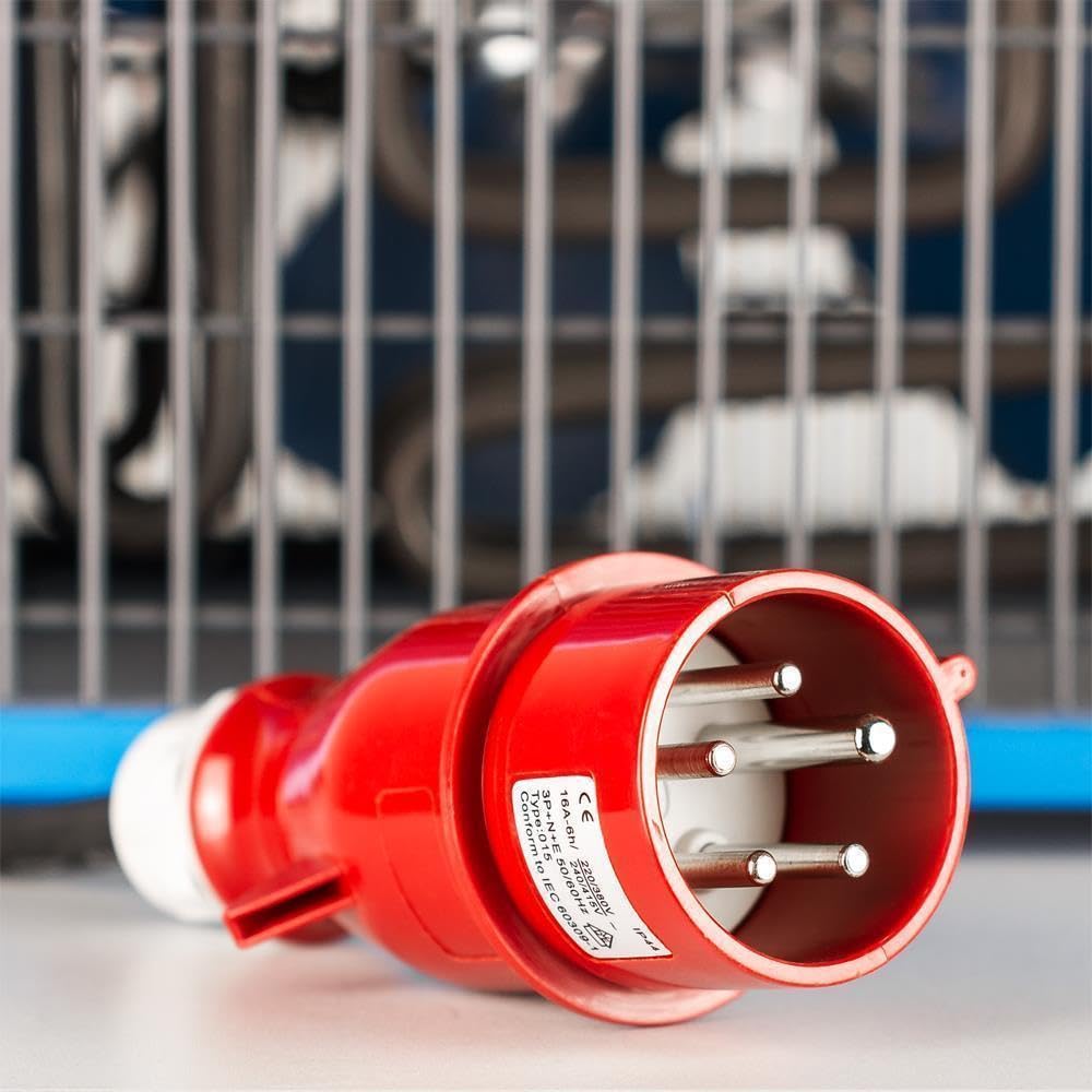 ALLEGRA Heizlüfter 9kw Keramik Bau Heizgerät Bauheizer Heizgebläse Elektroheizer Elektrisch Heizstrahler Starkstrom Elektro Garage Industrie 400v 16 A mit Thermostat Leise Zeltheizung Heizer Baustelle