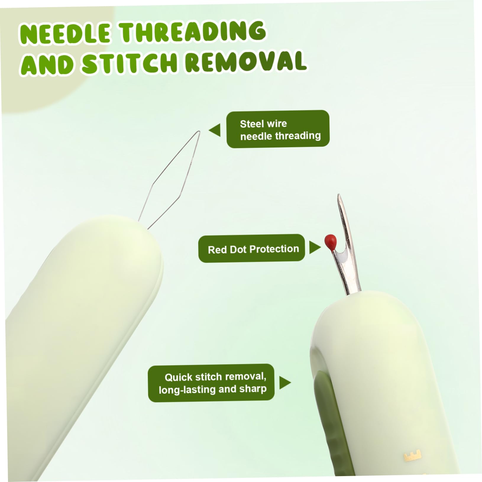 Operitacx 12piezas Herramienta De Costura Enhebrador De Agujas y Desgarrador De Costuras Diseño De Doble Cabeza Portátil y Duradero Para Coser y Manualidades