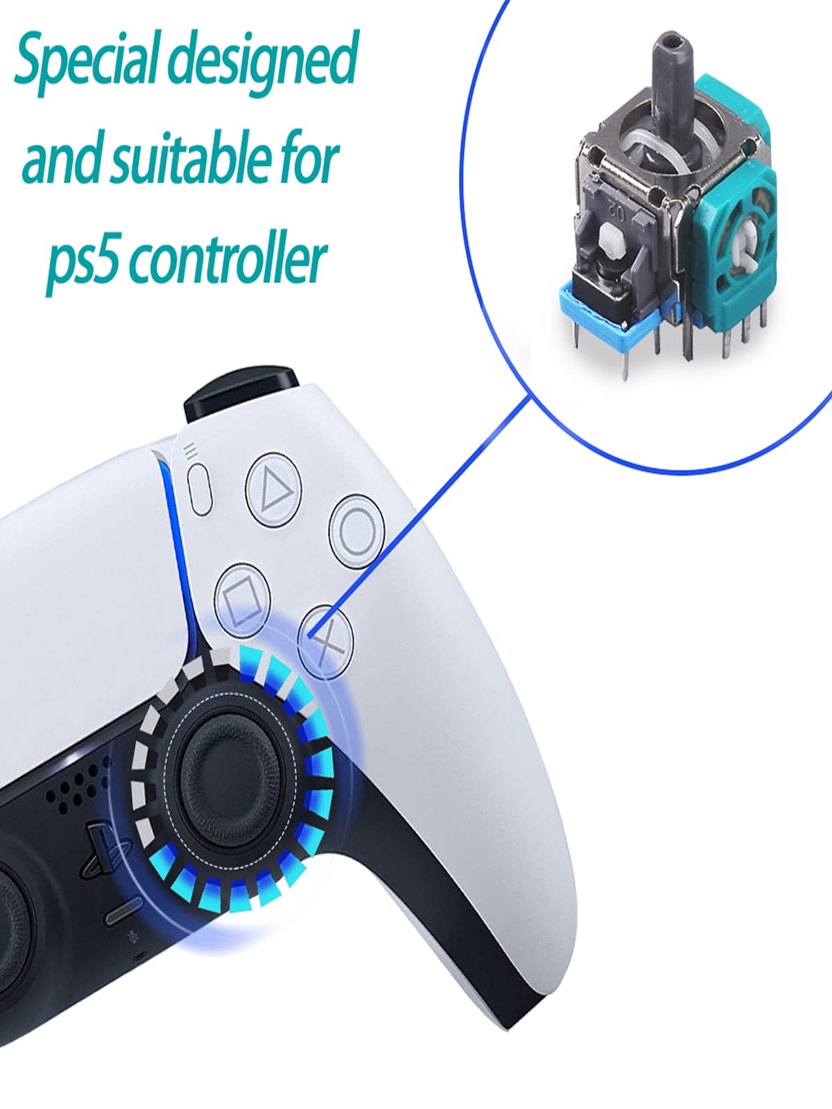10 Pz Joystick Di Ricambio Per Playstation 5 DualSense PS5 Controller 3D Joystick Analogico ThumbStick Drift Fix Parti Di Riparazione - Foto 5
