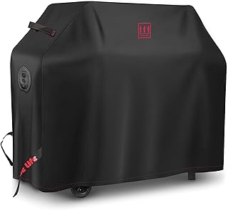 Turtle Life Housse de Barbecue à gaz fumoir Barbecue terrasse résistant aux intempéries Robuste et Durable avec Grille d'aération Mise à Niveau Noir 136cm/54inch
