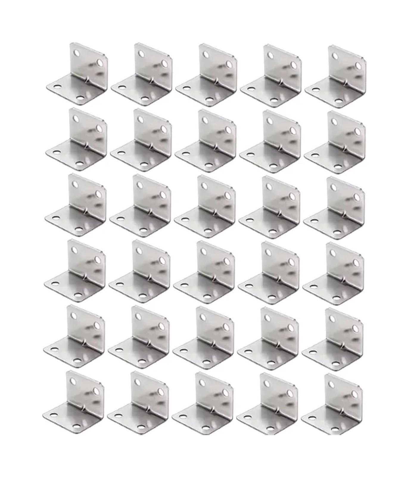 Opeximatun 30Pcs Angle Brackets, L Brackets 90 Degree Right Angle Corner Wood Furniture Bedframe Cabinet(30Pcs)