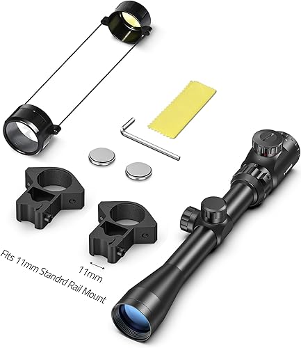 Miniatura 2 de CVLIFE 3-9x40 Rifle Scope, Red & Green Illuminated Optical Scope for Hunting with Free Mounts