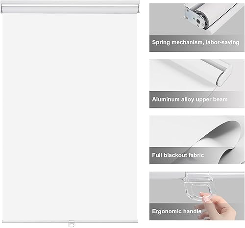 Miniatura 7 de Sulugood Persianas opacas sin cordones para ventana, cortadas a medida, de fácil instalación, protección UV, ahorro de energía, para dormitorio,