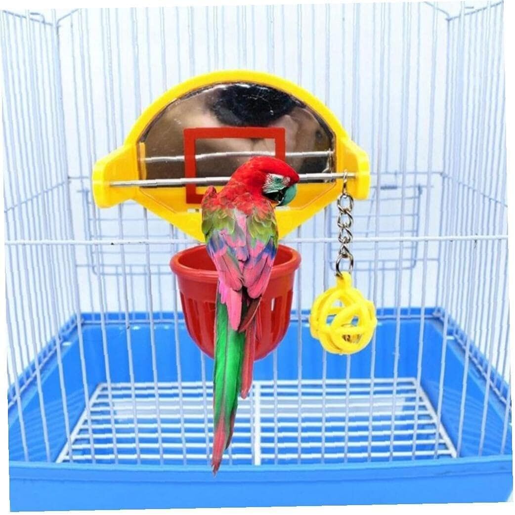 Jouet De Basket Pour Perroquets Et Perruches - Avec 3 Balles Et Support - Pour L'enrichissement Et L'entraînement Des Oiseaux