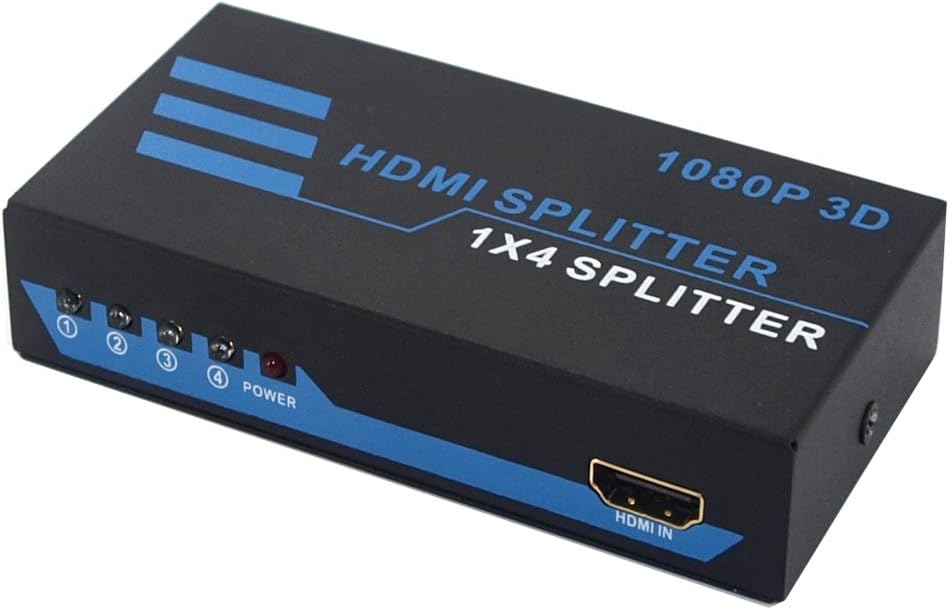 Cater HDMI Splitter 1x4 Ports 4 Port 1080P v1.3 HDTV 3D HD Audio (1.3v HDMI Splitter 1x4)