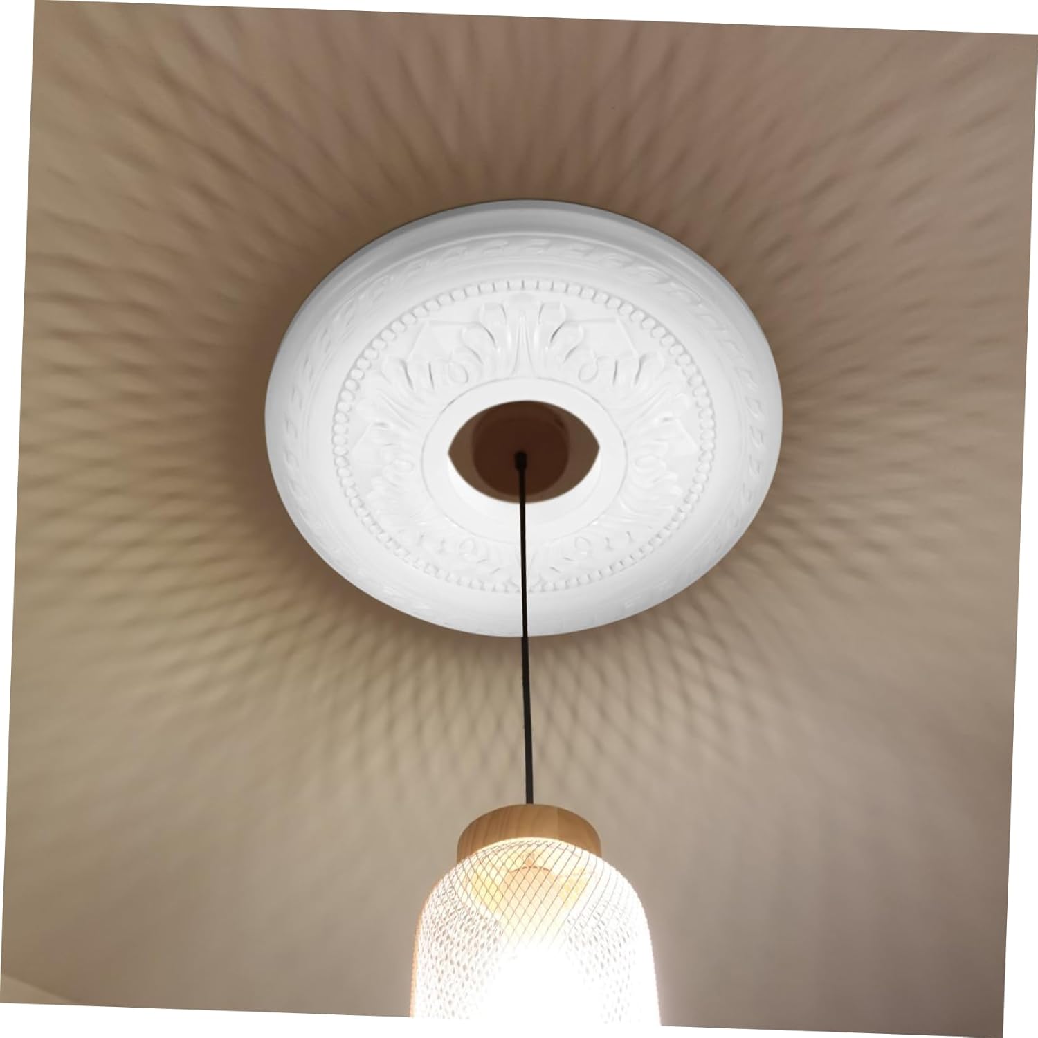 CHILDWEET Pu Ceiling Medallion Ring for Chandeliers Decorative Ceiling Fan Medallion French Style Home Lighting and Elegant Accessory