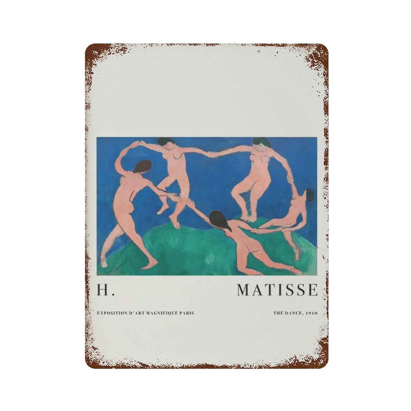 xiaoxiaoshen Henri Matisse 'the Dance' Exhibition Vintage Wall Decor Art Metal Tin Poster Modern Home Decor Art Home Bar Shop Decorations Vintage Sign 40x30cm