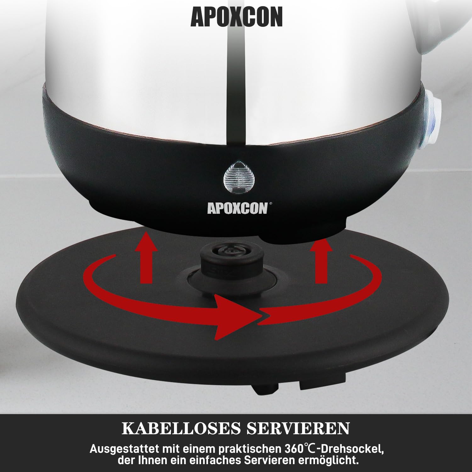 APOXCON Percolateur électrique en acier inoxydable - Fonction maintien au chaud, bec verseur anti-gouttes et interrupteur (10 tasses)