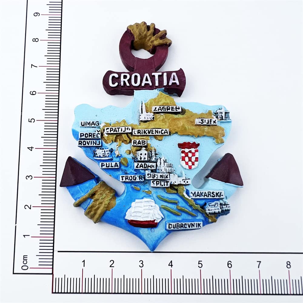Magnete Frigorifero 3D Croazia - Souvenir Viaggio In Resina, Mappa In Rilievo, Decorazione Casa 7x7 Cm - 2