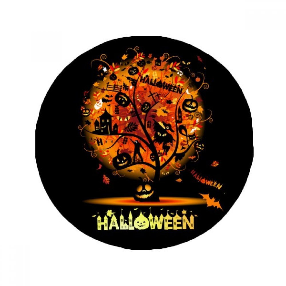 Tapis de sol rond Halloween motif arbre de dessin animé, cadeau décoratif de 50 cm