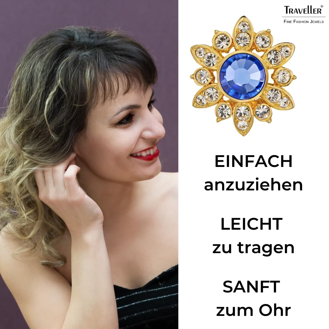 Traveller Ohrclip - Kristalle - diverse Farben