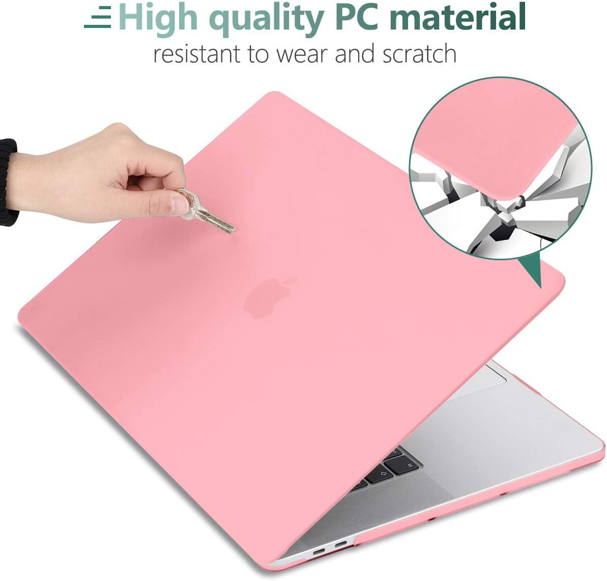 Dongke MacBook Pro 13 inch Case 2019 2018 2017 2016 Release A2159 A1989 A1706 A1708, Frosted Matte Plastic Hard Shell Cover for MacBook Pro 13 with Touch Bar Retina Display Pink