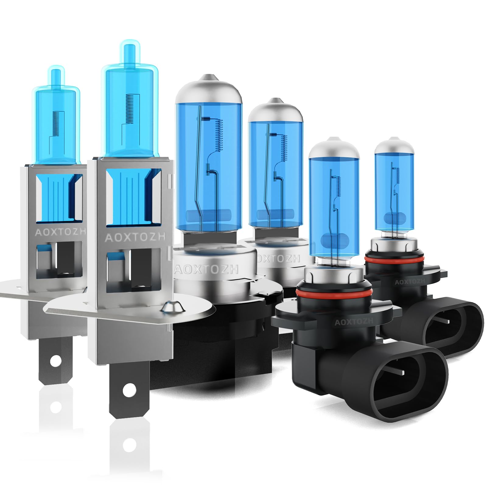 Headlight Bulbs Fit for 2012-2018 Kia Rio Hatchback,H1 High Beam H11B Low Beam 9006 Fog Lights Bulbs,Halogen Headlights,300% Brightness,Plug and Play,6000K White,6 Pcs