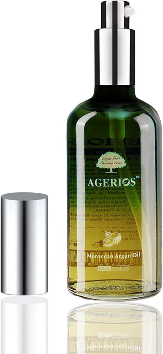 Moroccan Argan Oil for Hair and Body Care 3.4 fl.oz,Non-Greasy and Deep Penetration,Easy to Absorb,Pure Unrefined Natural Organic Oil