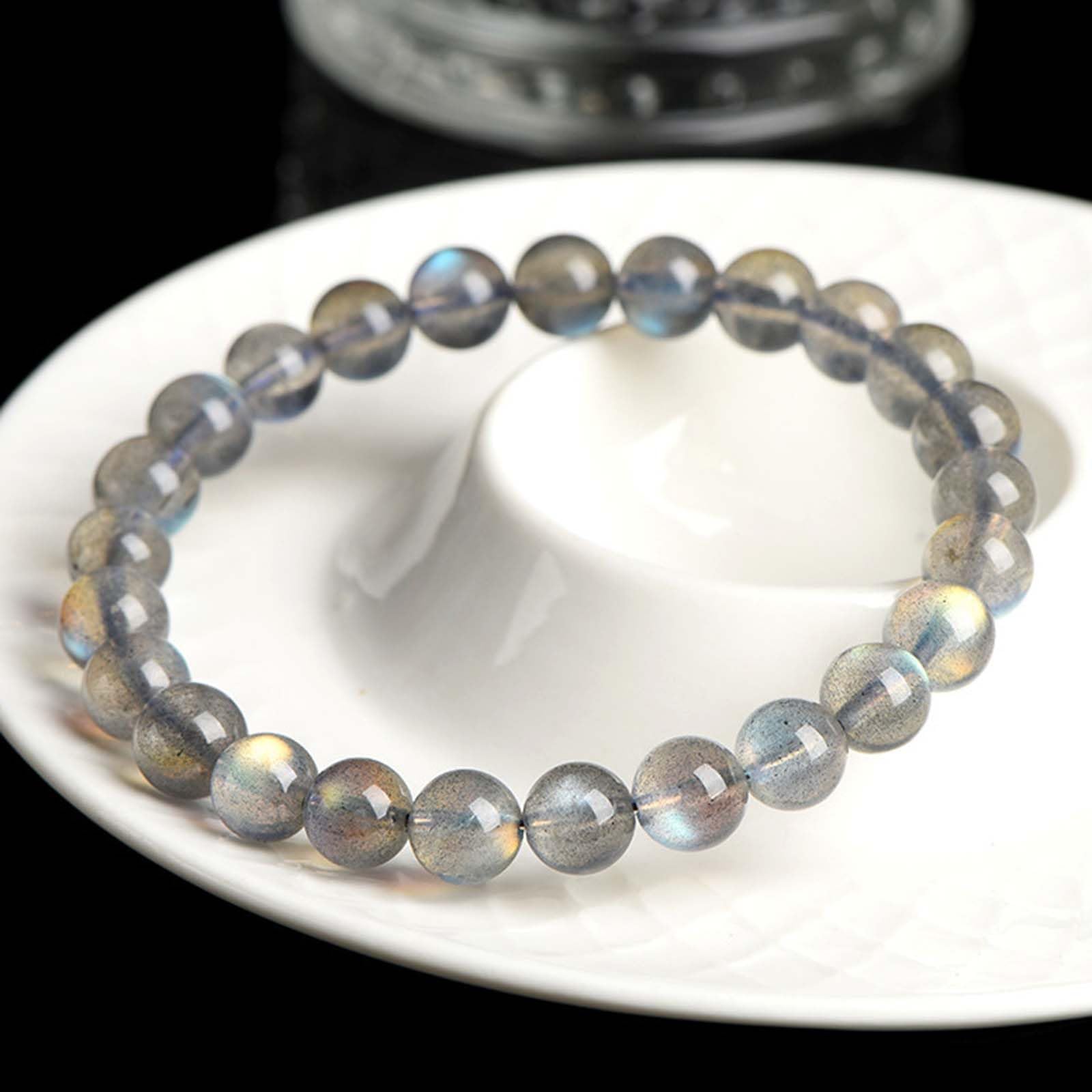 Bracciale in Pietra di Luna Grigia Labradorite Grado 7A