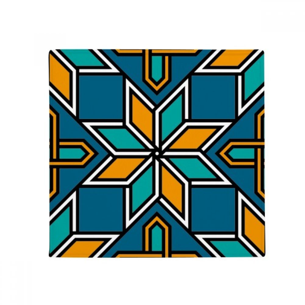 Cadeau mat bleu orange Maroc fleur DIYthinker 80x80cm pour décoration de cuisine originale