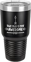 Vista 1 de This Guy Is One Awesome Dad Black - Vaso de bebida de 30 onzas con popote y tapa superior deslizante, taza de viaje grabada con láser, comparación