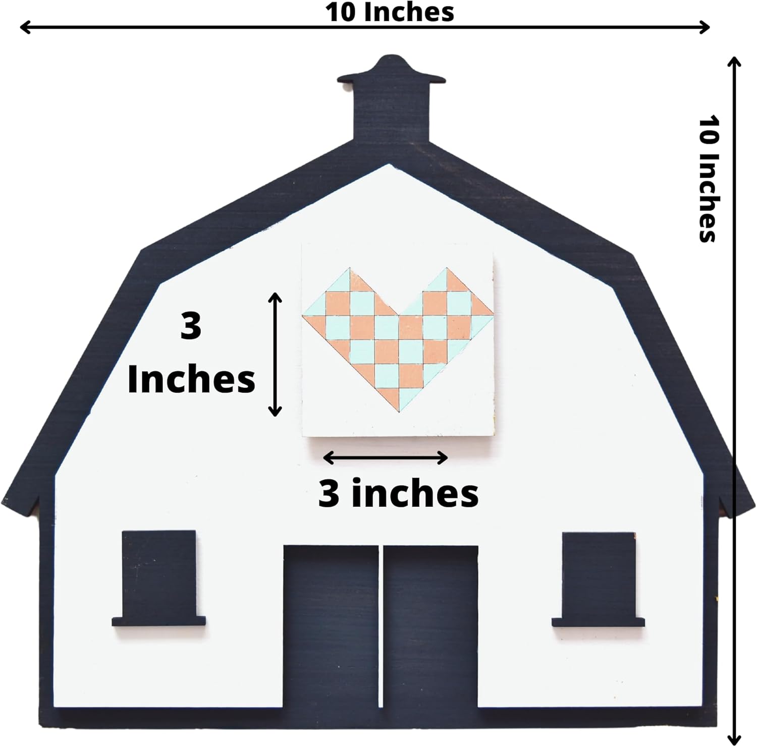 Barn with Wooden Quilt Square Design Cutout Unfinished Wood Shape Style, Interchangeable Sign and Wreath Kit Quilting Blocks