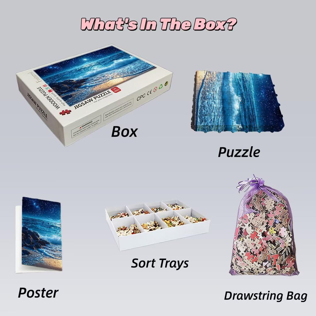 Puzzle dla dorosłych 5000, układanki krajobrazowe 5000 elementów dla dorosłych, niemożliwe drewniane puzzle oceaniczne dla całości, klasyczna, wymagająca gra logiczna do dekompresji, dekoracja pokoju