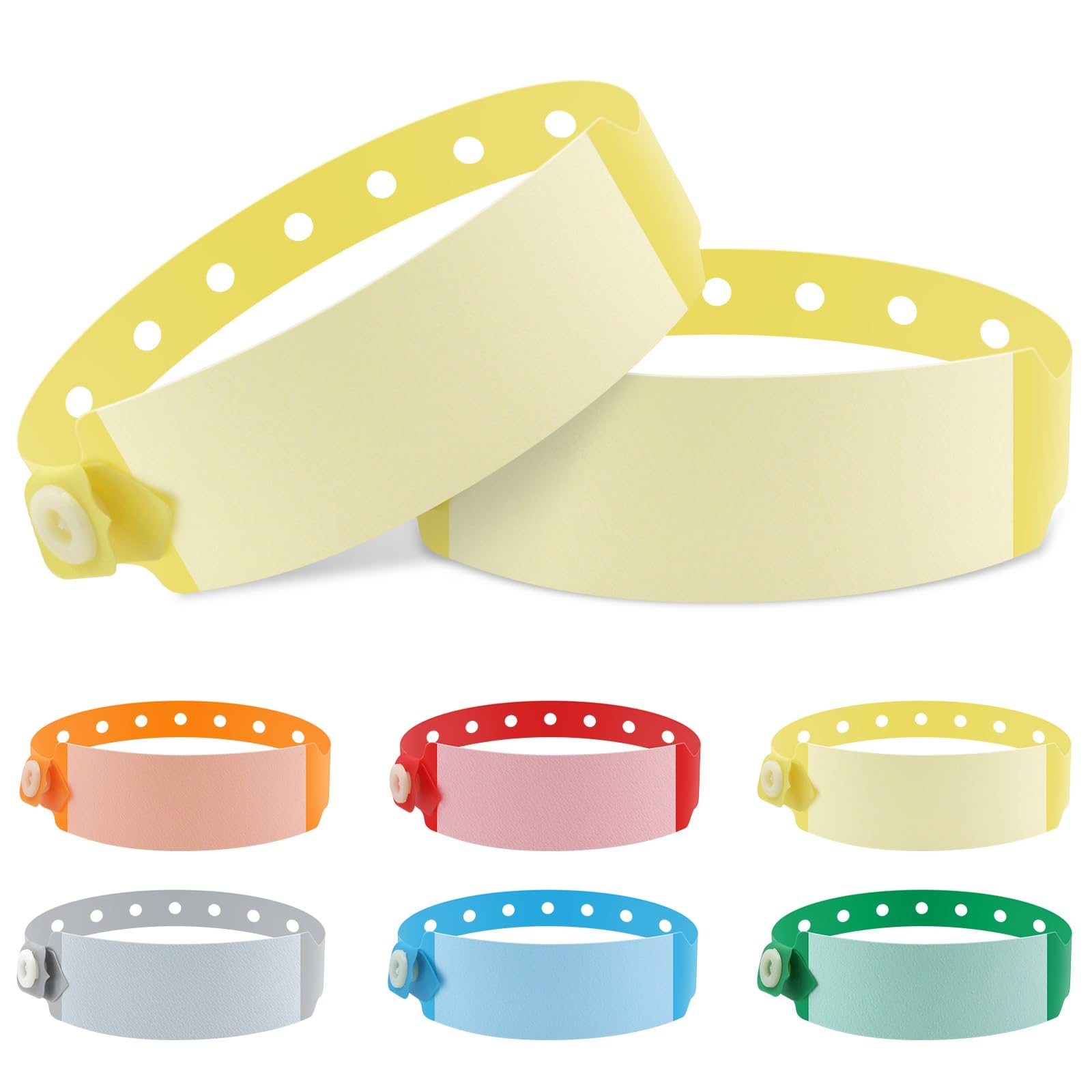 100pcs Vinyl Wristbands Hospital Identification Bands,Waterproof Adjustable Medical Wristband,Disposable Snap Wristband for Hospital (Color : Yellow)