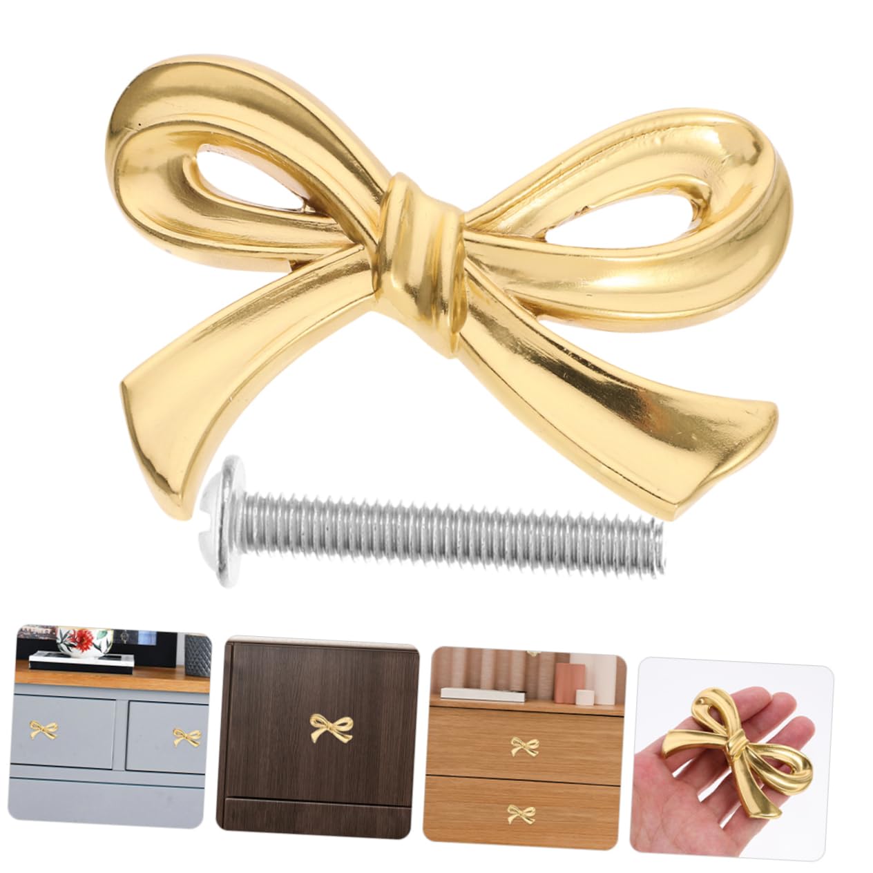 Artibetter 5 Set Pomelli Per Cassetti Pomelli Per Mobili Pomelli Per Porte in Ottone Con Fiocco Pomelli Decorativi Per Guardaroba Facile Installazione 2 Pezzi * 5